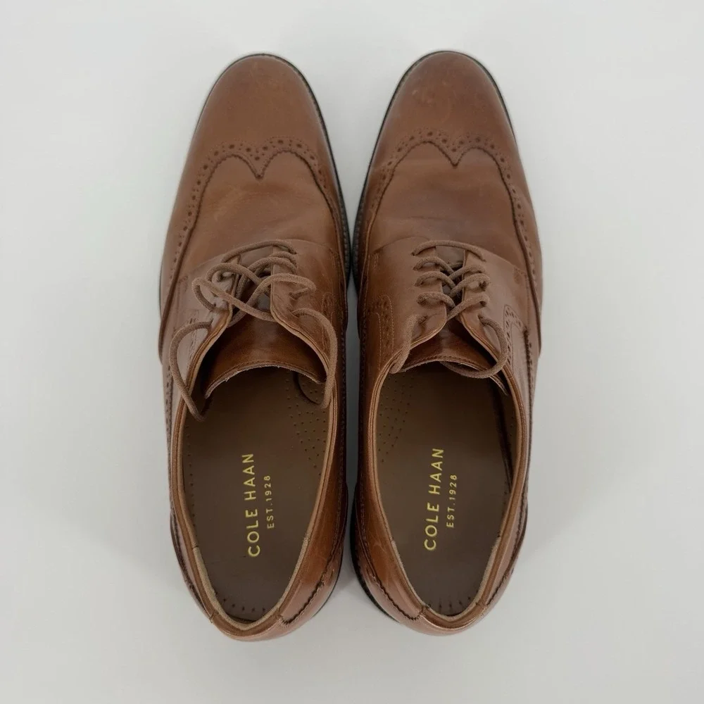 Cole Haan Grand.Os Shoes Men's Sz 11.5M C20322 Warren Wingtip Oxford British Tan